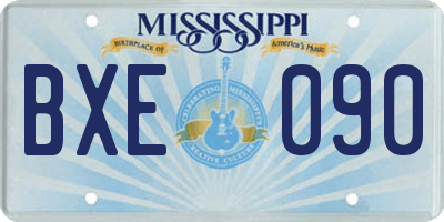 MS license plate BXE090