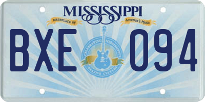 MS license plate BXE094