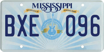MS license plate BXE096