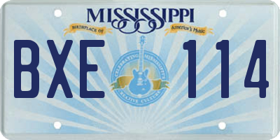 MS license plate BXE114