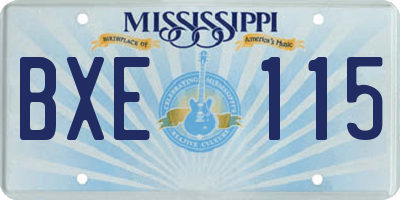 MS license plate BXE115