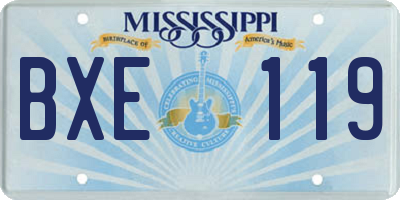 MS license plate BXE119