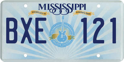 MS license plate BXE121