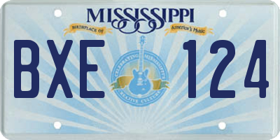 MS license plate BXE124