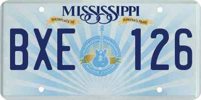 MS license plate BXE126