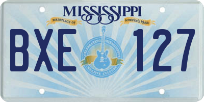 MS license plate BXE127