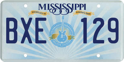 MS license plate BXE129