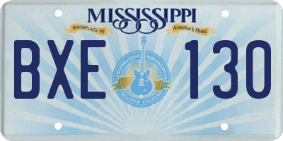 MS license plate BXE130
