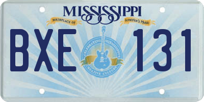 MS license plate BXE131