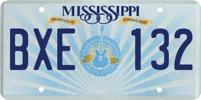 MS license plate BXE132