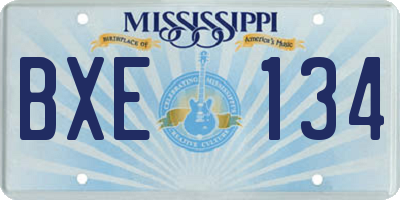 MS license plate BXE134