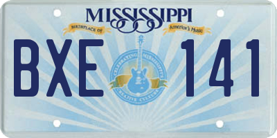 MS license plate BXE141