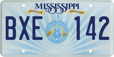 MS license plate BXE142