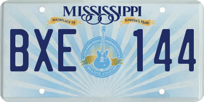 MS license plate BXE144
