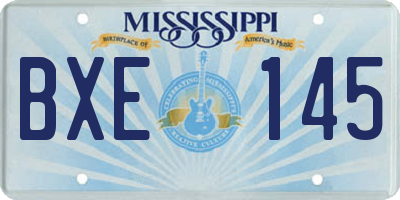 MS license plate BXE145