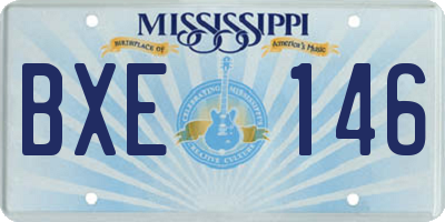 MS license plate BXE146