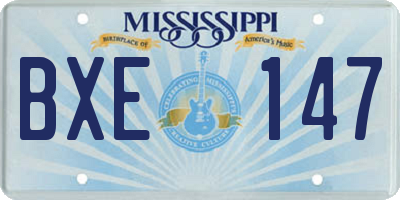 MS license plate BXE147