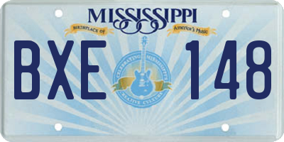 MS license plate BXE148