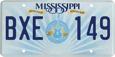 MS license plate BXE149