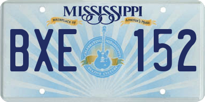 MS license plate BXE152