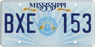 MS license plate BXE153