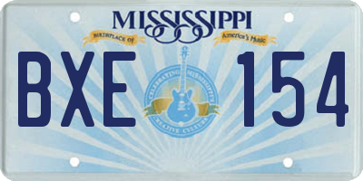 MS license plate BXE154