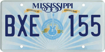 MS license plate BXE155