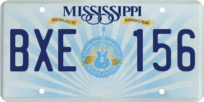 MS license plate BXE156