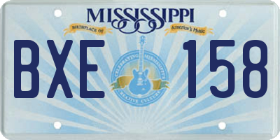 MS license plate BXE158