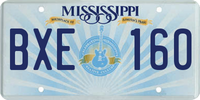 MS license plate BXE160