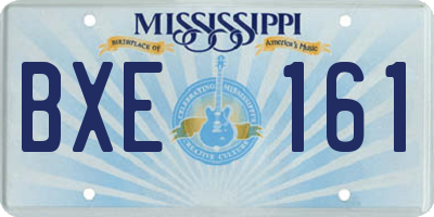 MS license plate BXE161