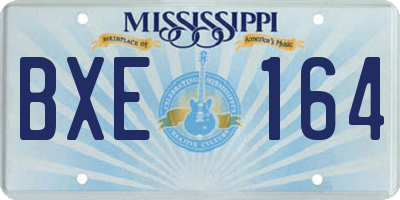 MS license plate BXE164