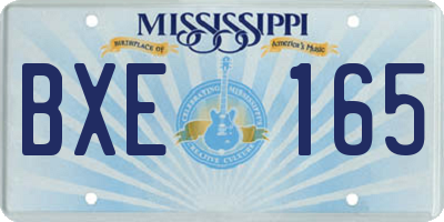 MS license plate BXE165
