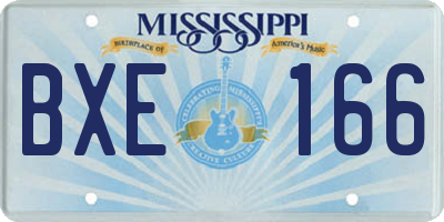 MS license plate BXE166