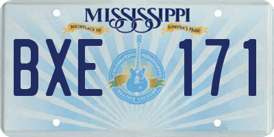 MS license plate BXE171