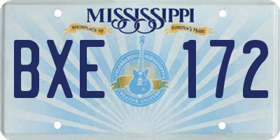 MS license plate BXE172