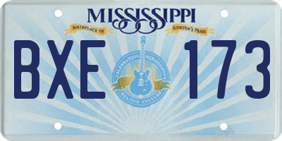 MS license plate BXE173