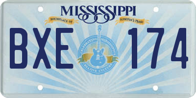 MS license plate BXE174