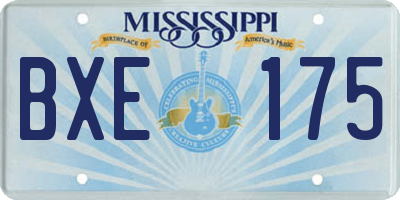 MS license plate BXE175