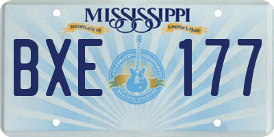 MS license plate BXE177