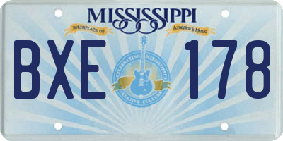 MS license plate BXE178