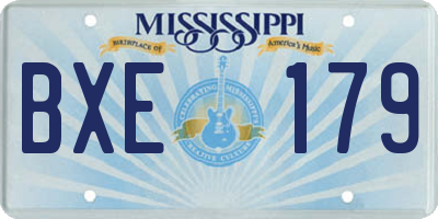 MS license plate BXE179