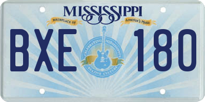 MS license plate BXE180