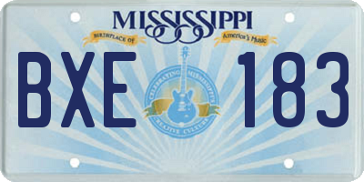 MS license plate BXE183