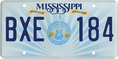 MS license plate BXE184