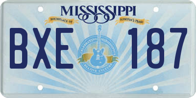 MS license plate BXE187