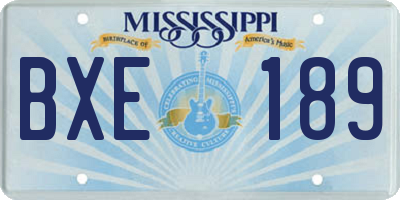 MS license plate BXE189