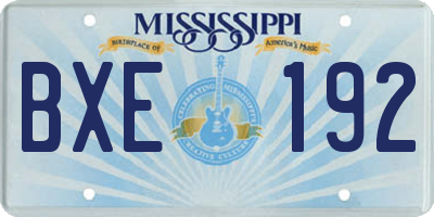 MS license plate BXE192