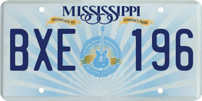 MS license plate BXE196