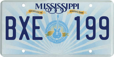 MS license plate BXE199